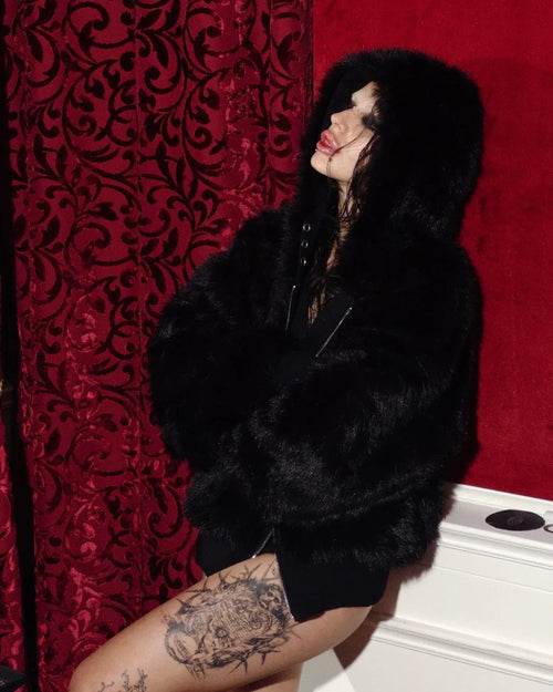 YETI FUR REVERSIBEL ZIP HOODIE