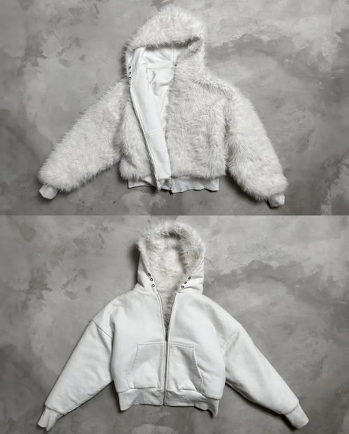 YETI FUR REVERSIBEL ZIP HOODIE