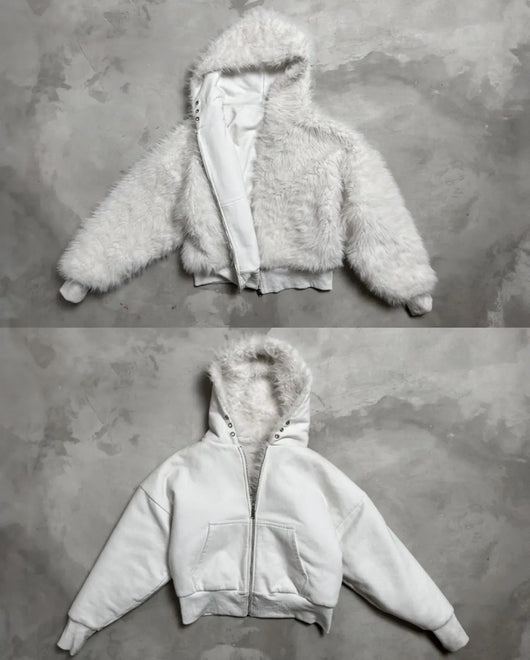 YETI FUR REVERSIBEL ZIP HOODIE