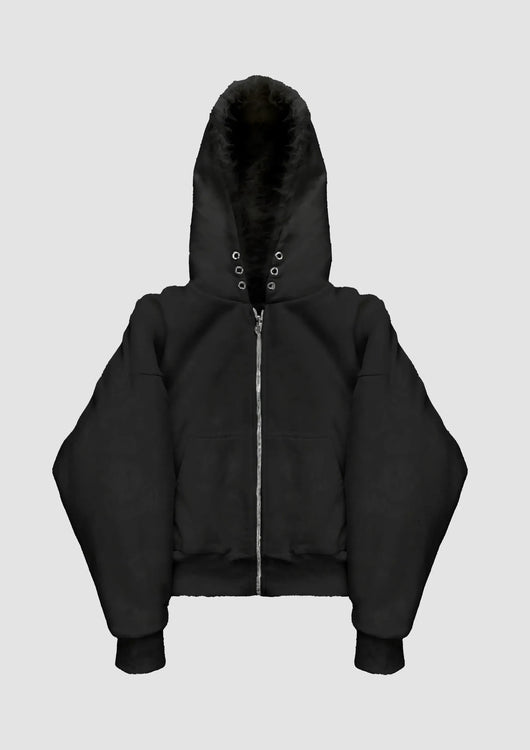 YETI FUR REVERSIBEL ZIP HOODIE