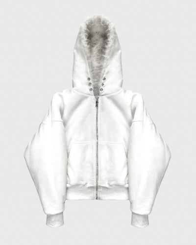 YETI FUR REVERSIBEL ZIP HOODIE